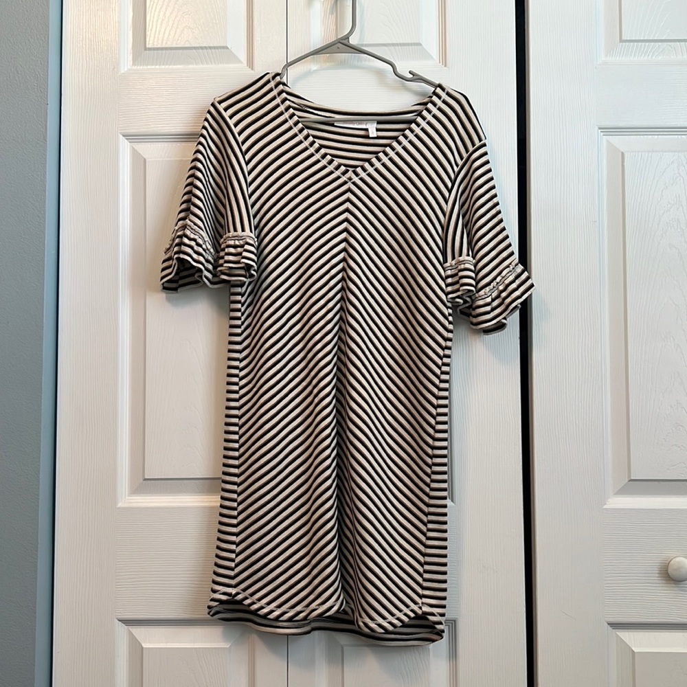 See by CHLOE Flutter Sleeve Striped Dress
